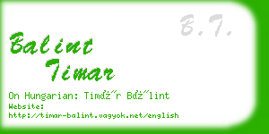 balint timar business card